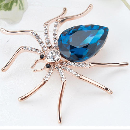 Large Crystal Spider Brooch, SKU: P1052-GAB