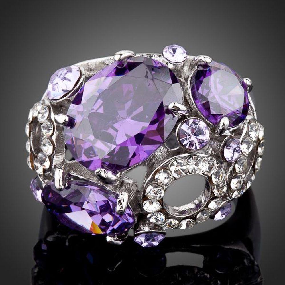 Purple Crystal Fashion Ring – KHAISTA