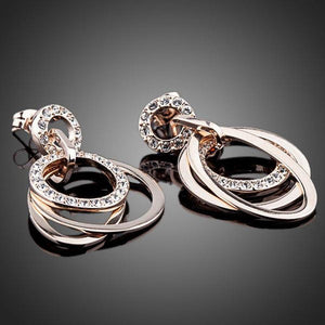 Round Rhinestones Drop Earrings - KHAISTA Fashion Jewellery
