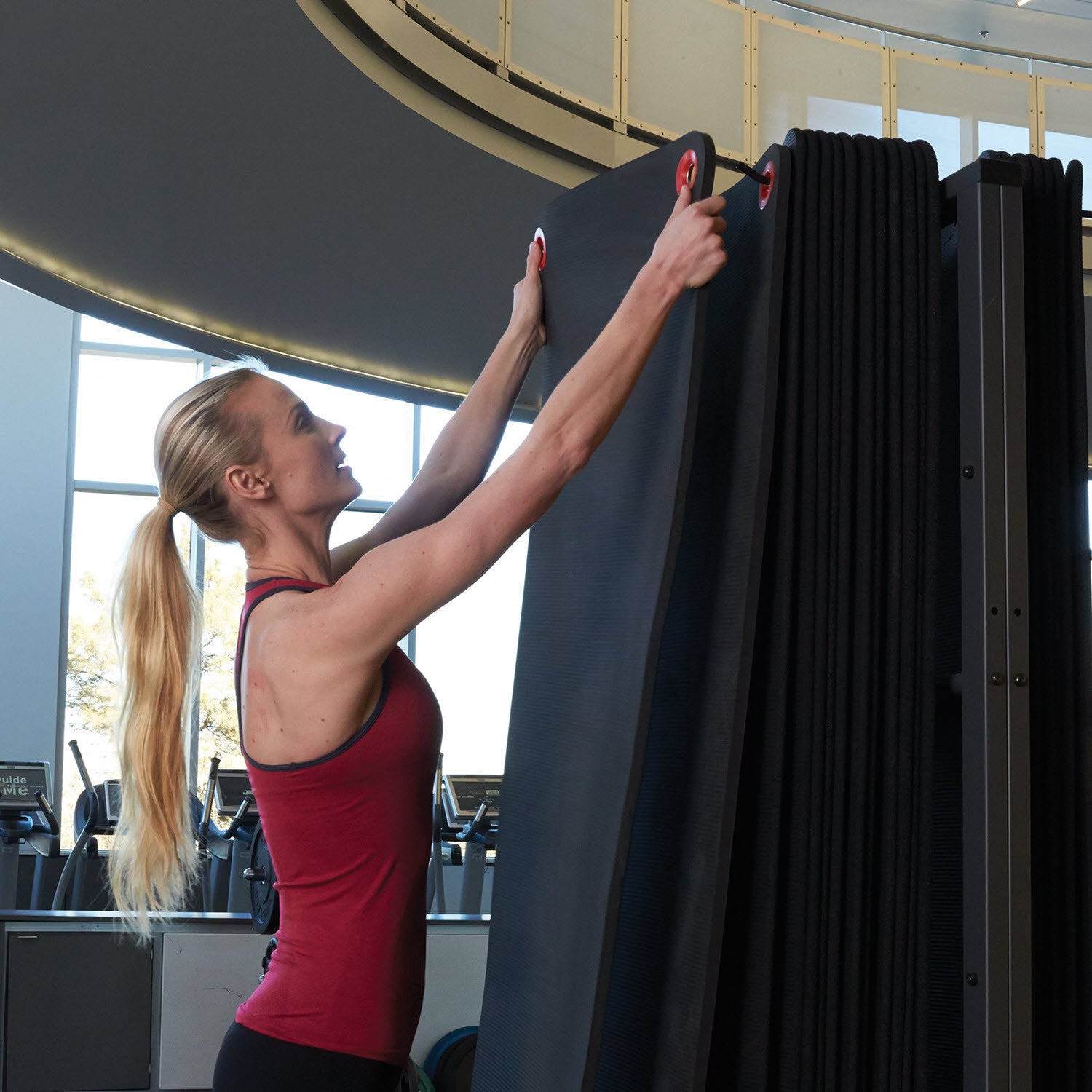 yoga mats with eyelets