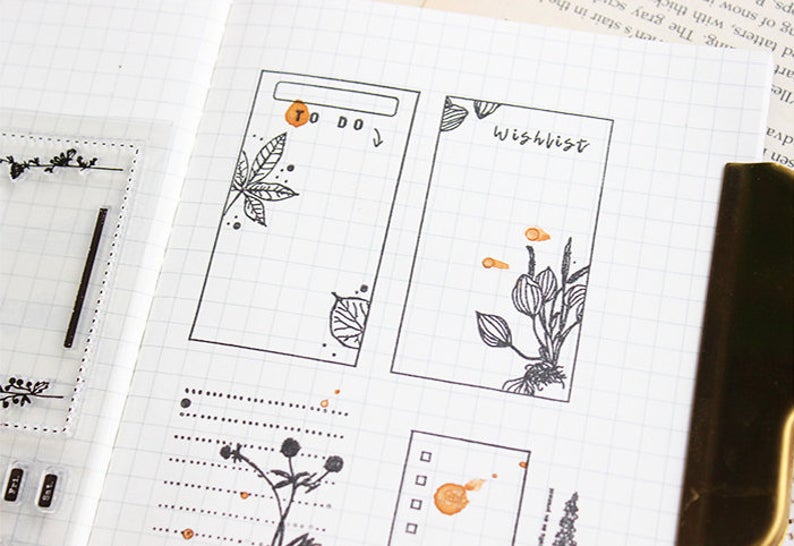 Plants Notes Acrylic Stamp Set – Papergame