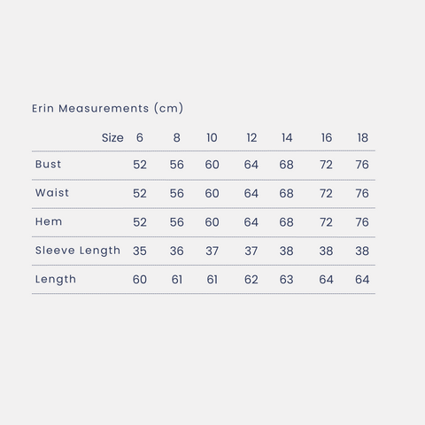 Erin Size Guide