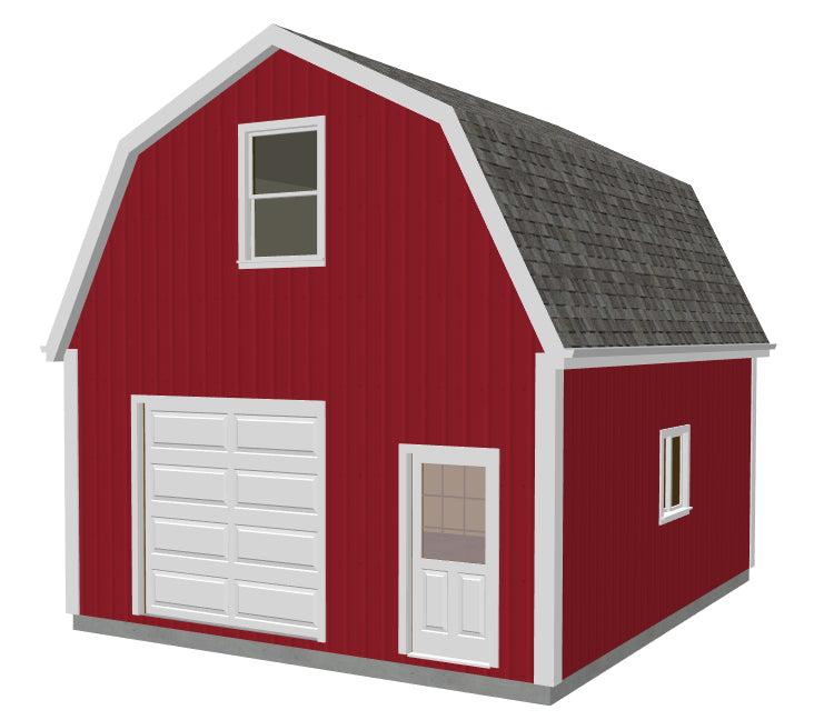 g524 20 X 24 X 10 Gambrel Garage Barn Plans PDF - Mendon ...