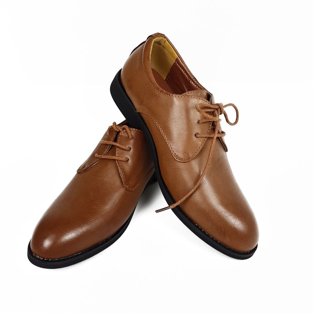 Boys Classic Lace Up Tan Shoes 