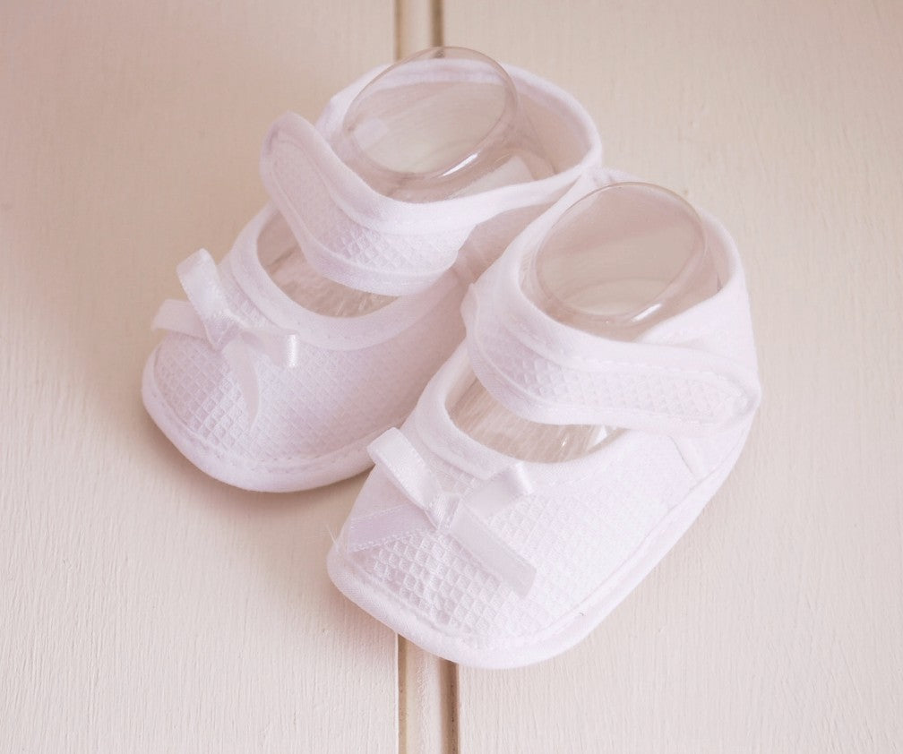 white baby booties