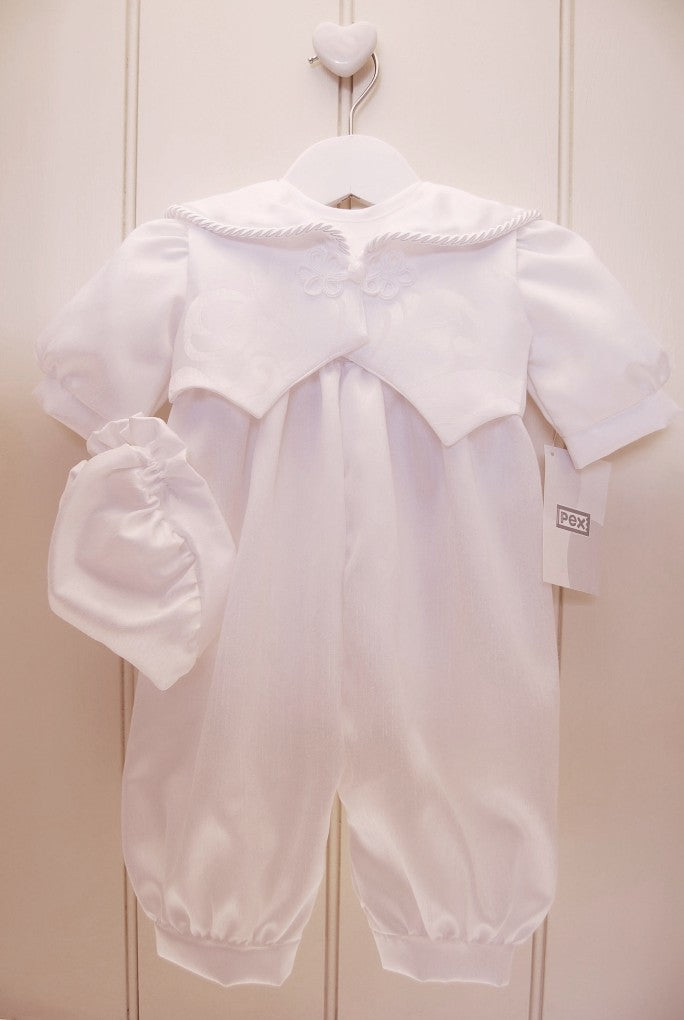 white christening suit for baby boy