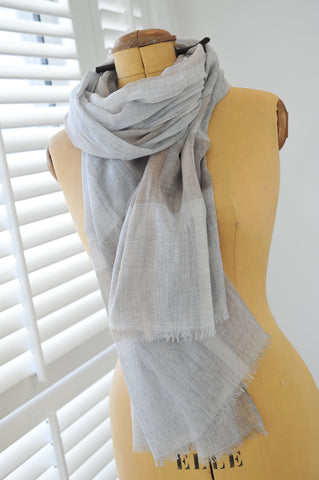 Luxury Cashmere Compant Grey medley scarf, $235