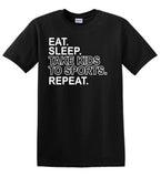 Eat. Sleep. Take kids to sports. Repeat. Gildan® - Heavy Cotton™ 100% Cotton T-Shirt