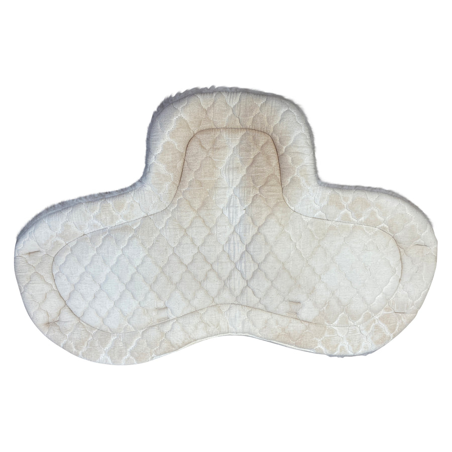 Inside of Wilkers Quilted Fleece Shaped Saddle Pad in White