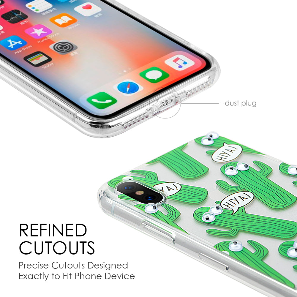Opname olifant Clancy APPLE IPHONE X THE POP-EYE TRANSPARANT FUSION CANDY CASE - CACTUS –  TCAWireless