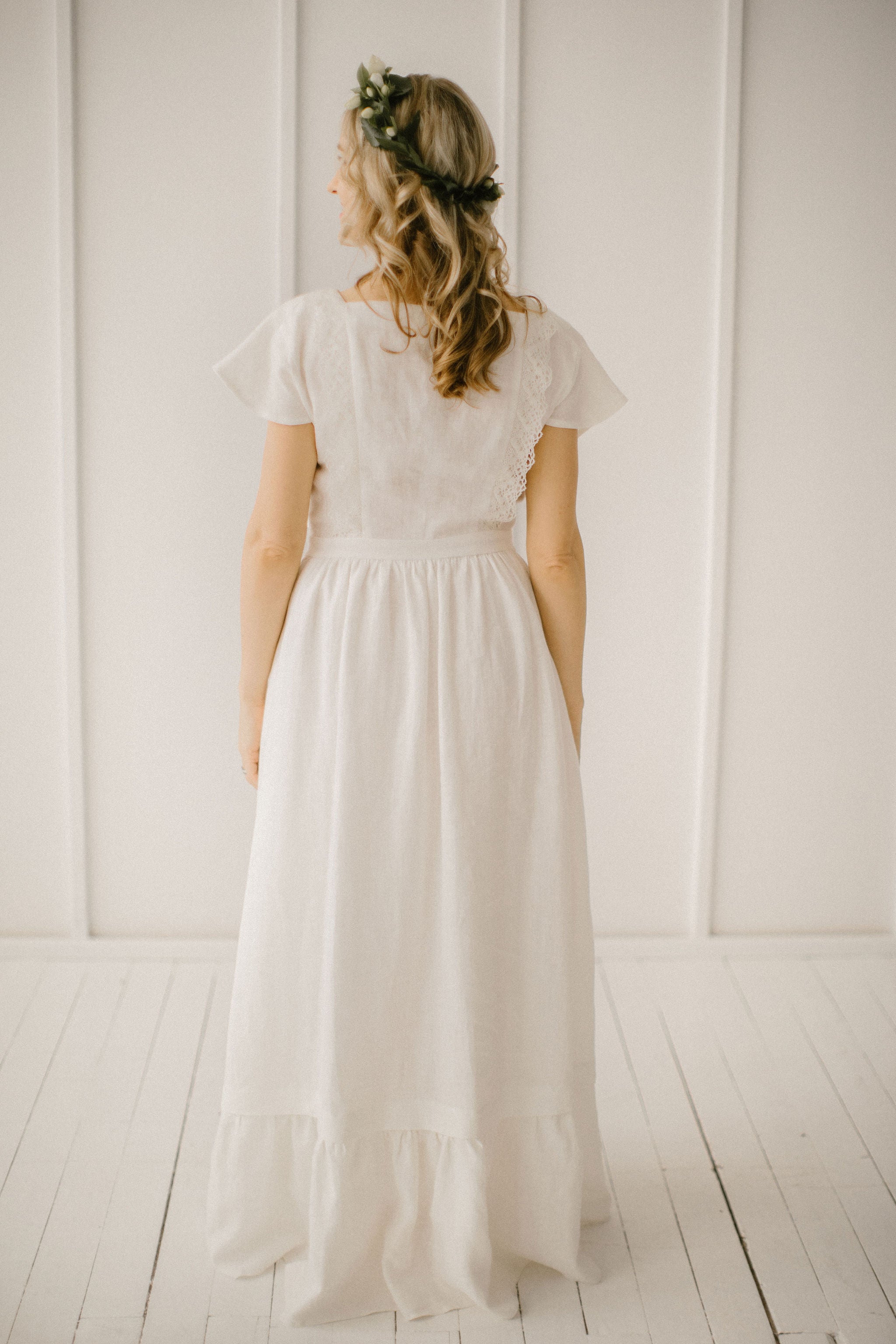 Linen Wedding Dress. Handcrafted. Ethically Made. World Wide Shipping.