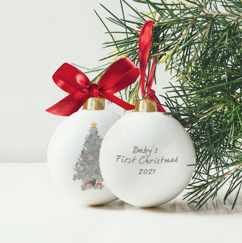 tree bauble gift for baby's first christmas