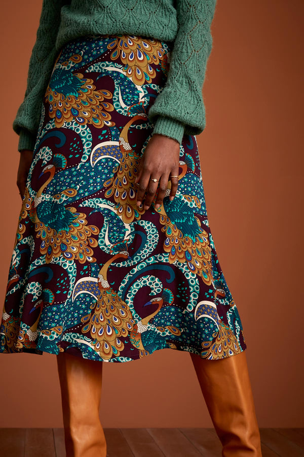 Juno Midi Skirt Cecilia - Spicy Brown - King Louie