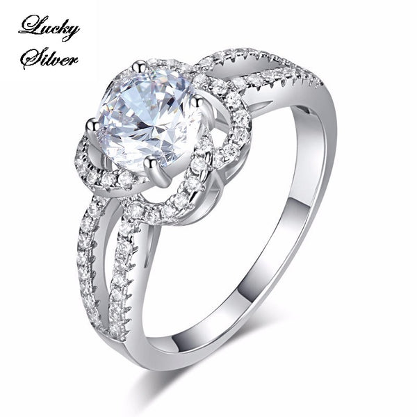 1 Carat Floral Solid 925 Sterling Silver Bridal Wedding Engagement Ring LS CFR8251