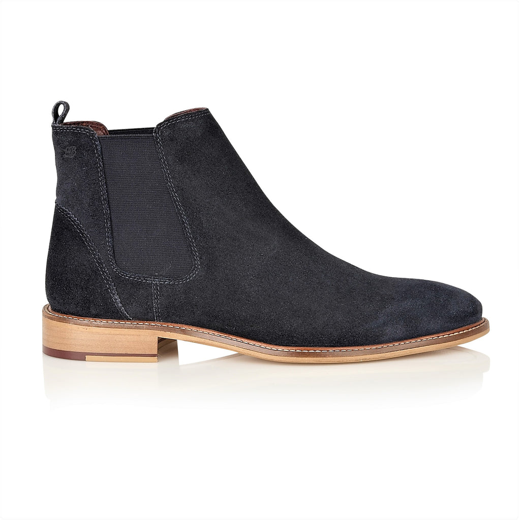 Mens Hamilton Chelsea Boot- Navy Suede - London Brogues