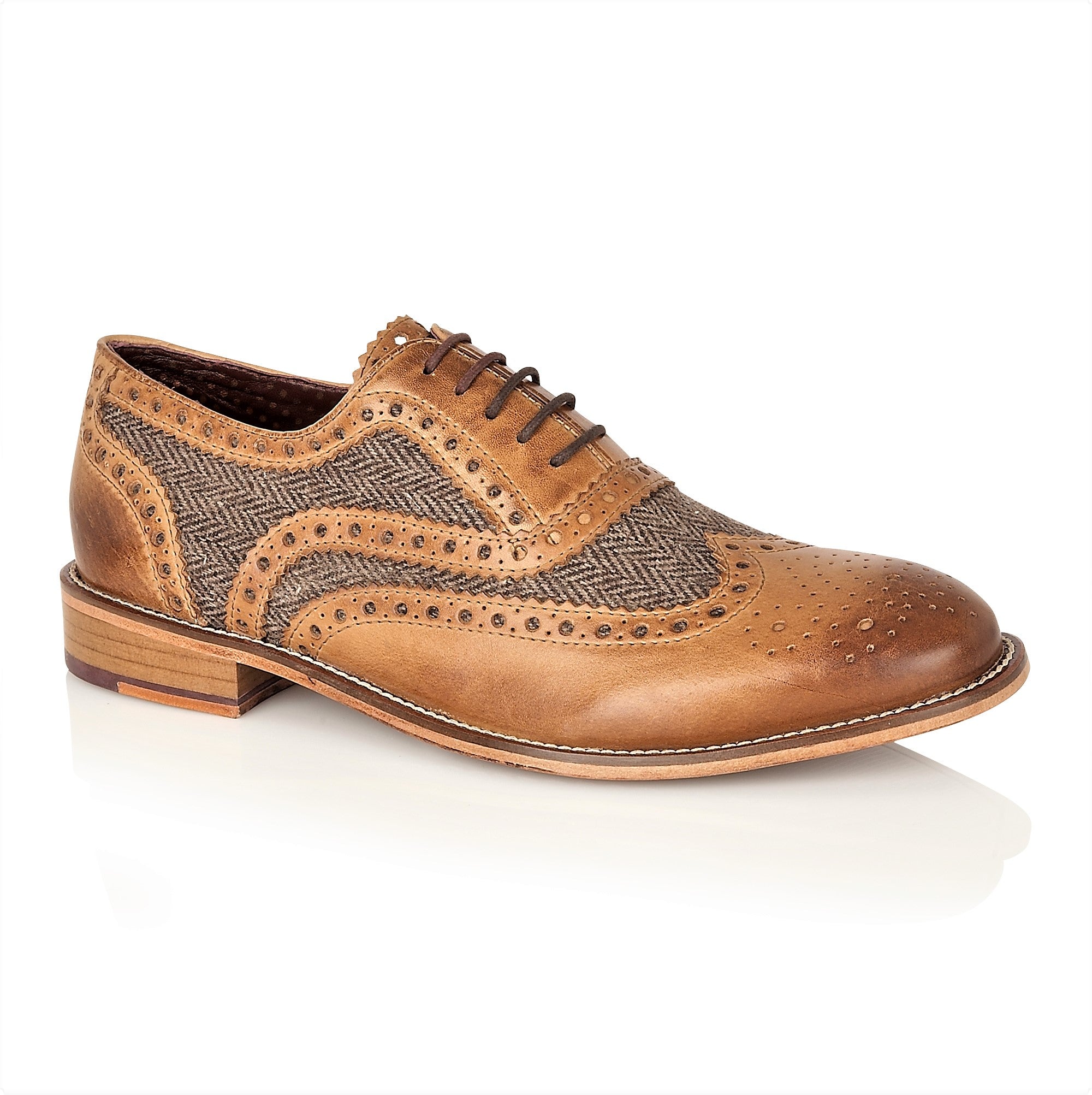 Watson Brogue Tan/Tweed – London Brogues