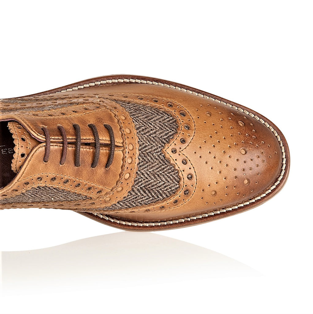 Watson Brogue Tan/Tweed – London Brogues