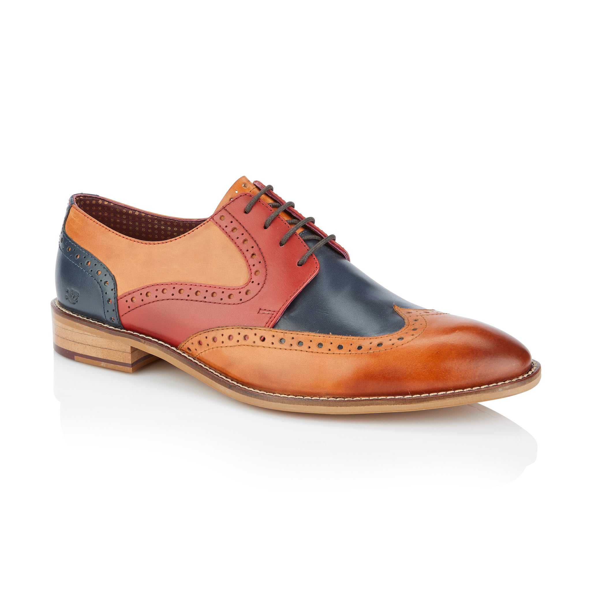 Tommy Derby Tan/Blue/Red – London Brogues