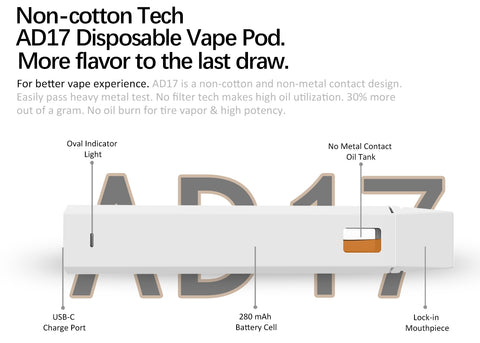 Disposible new tech  vape pods for cannabis oils and concentrates