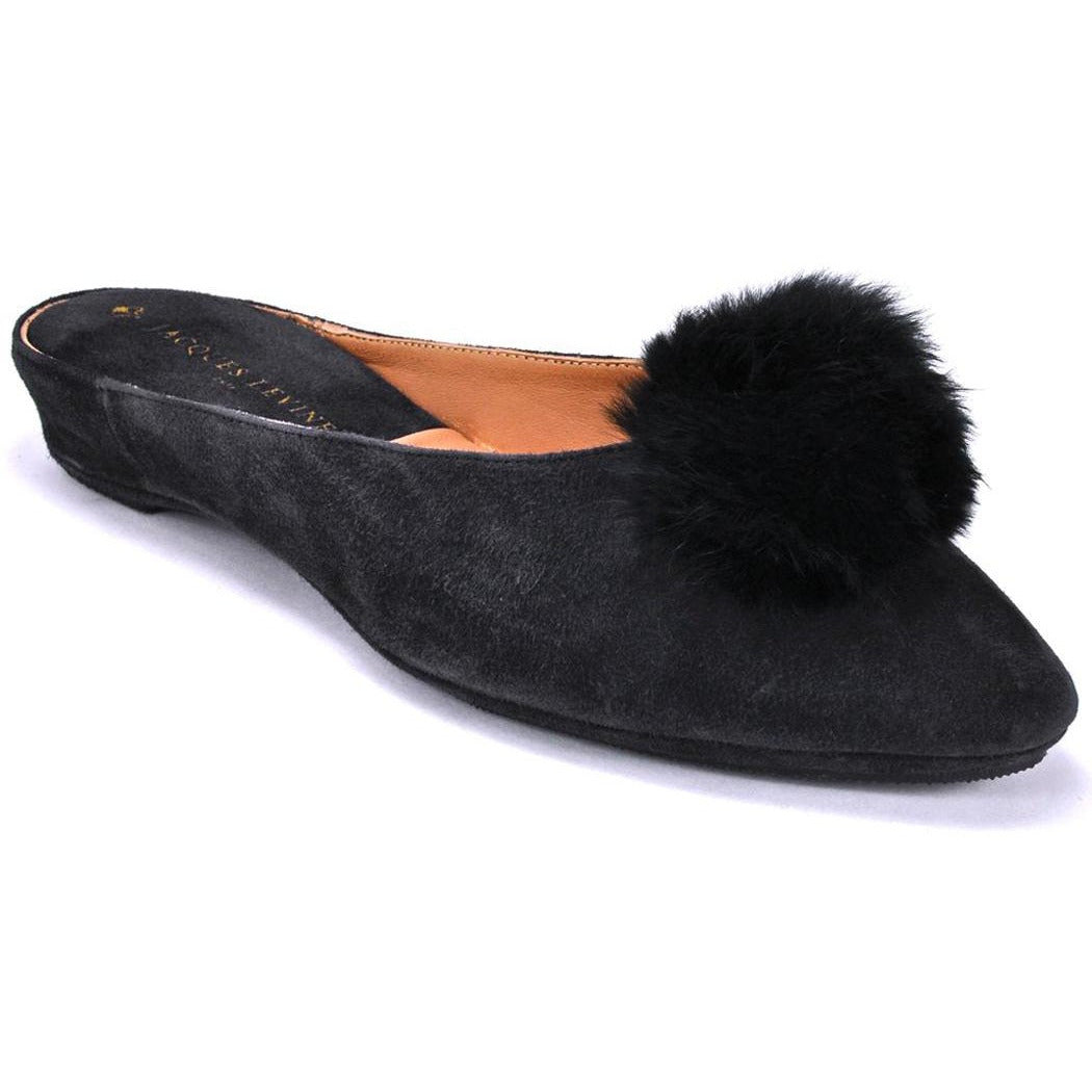 black pom pom slippers