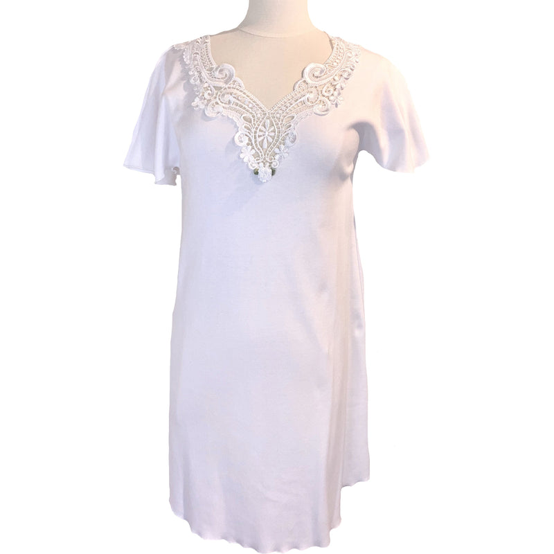 SS WHITE COTTON KNIT GOWN