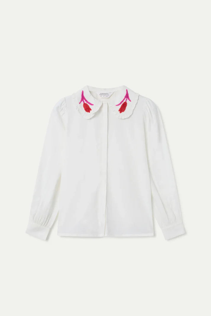 Embroidery Button Top