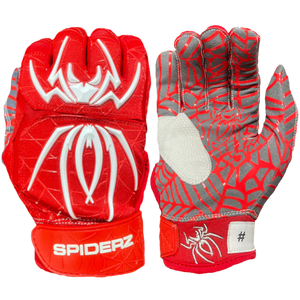 SPIDERZ HYBRID Youth Batting Glove - Red/White 2022 - Iconic Apparel