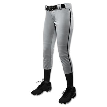 Champro- Girls/Womens Fastpitch Pants- White/Red stripe – Iconic