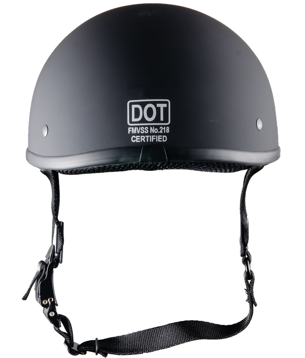 Smallest lightest DOT Beanie Helmet - Flat Black w/Peak — Bikerhelmets.com