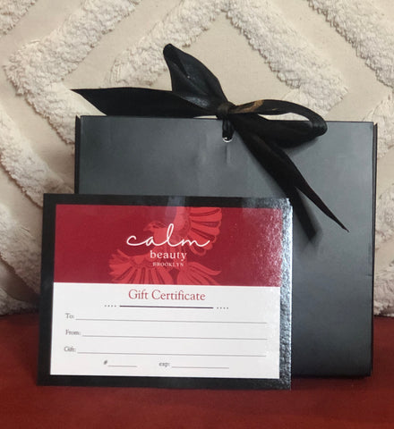 Spa gift cards Calm Beauty Brooklyn NYC