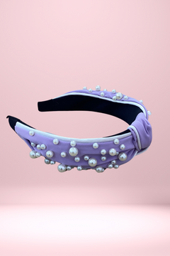 Lavender Pearl Knot Headband