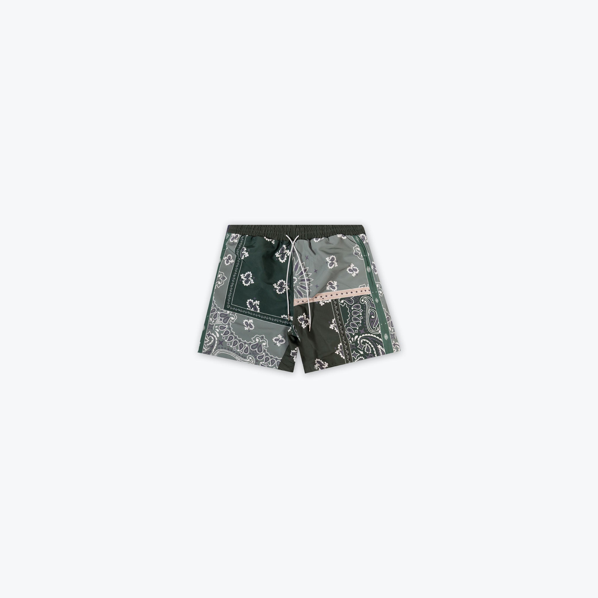 PATCHWORK NYLON PAISLEY SHORT - GREEN/MULTI - RICHIE LE COLLECTION product image