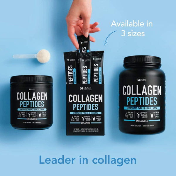 Collagen Peptides Powder | Non-GMO Verified, Certified Paleo Friendly and Gluten Free - Unflavored