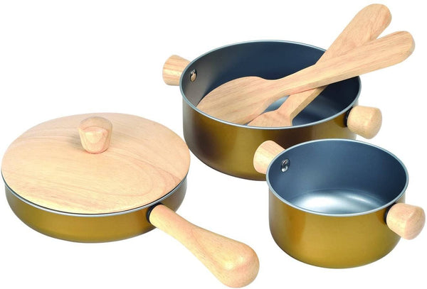 Unfinished Wooden Pots and Pans Playset