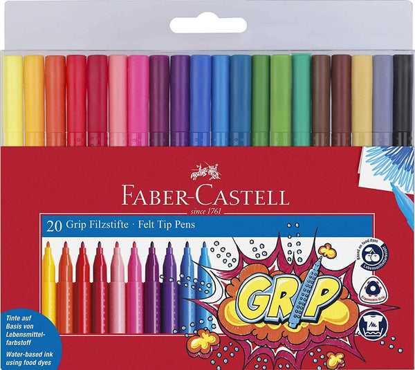 Faber-Castell 20 ct GRIP Fineline Washable Markers - Playthings Aplenty