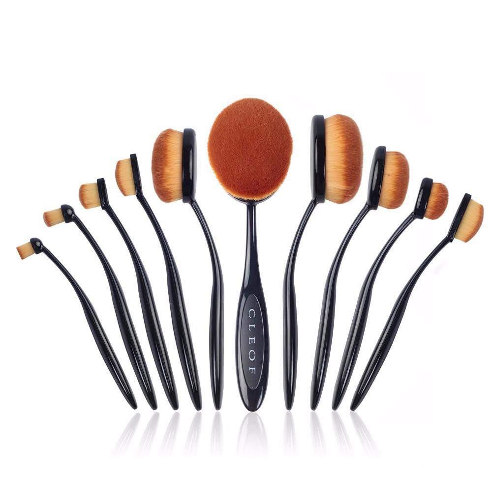 Oval Makeup Brushes - Black – CLEOF