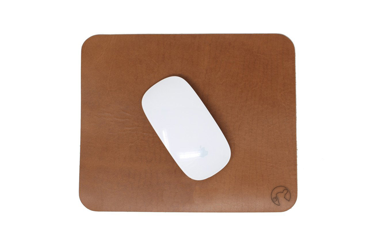 Brown Leather Mouse Pad Men Desk Mouse Pad Kit Cable 