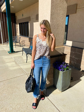 Leopard Cami With Lace