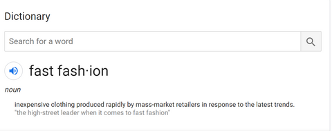 google's definition of fast fashion