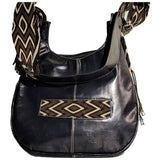 black modern wayuu leather bag