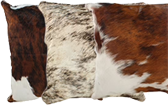 Brown and White Cowhide Pillows