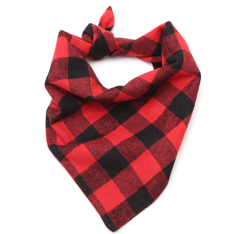 red tartan dog bandana