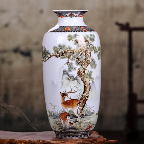 Elegant Chinese Ceramic Animal Vase