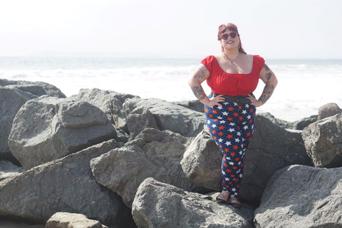 My Lala leggings plus size curvy women in red white and blue ultra soft leggings large size girls 