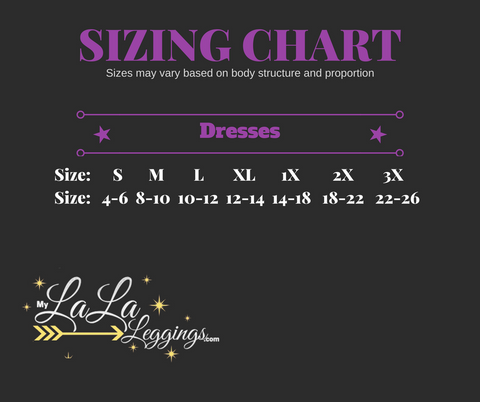 Size Chart Tights & Leggings - Miss Magdula