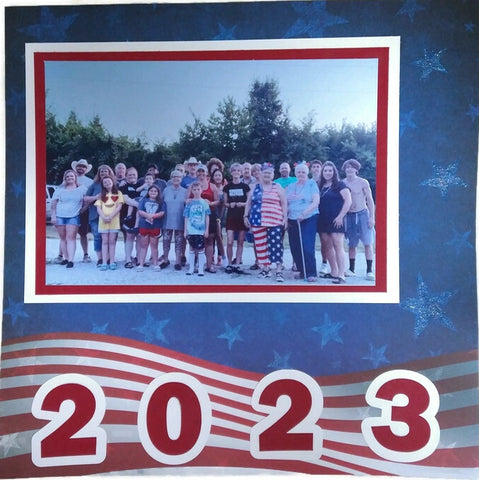 4th of July Family Group Scrapbook Layout