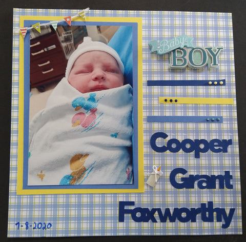 Baby Boy Scrapbook Page