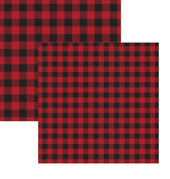 Red and Black Buffalo Plaid Paper Double Sided 12x12 Scrapbook Paper ...