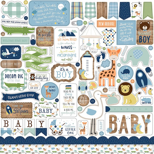 Scrapbook Stickers - Hello Baby Boy - Default Title - Paper House