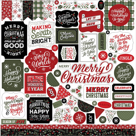 Country Christmas Cardstock Stickers 12X12-Combo - 11958037150